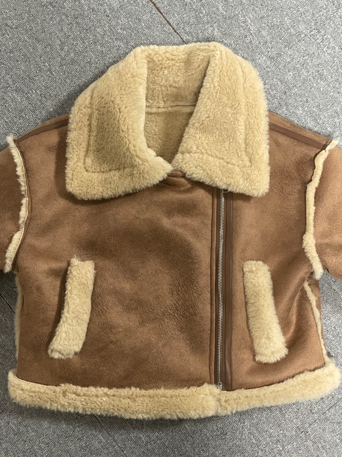 양털 베이지 무스탕 자켓 퍼 빈티지 상품이미지2