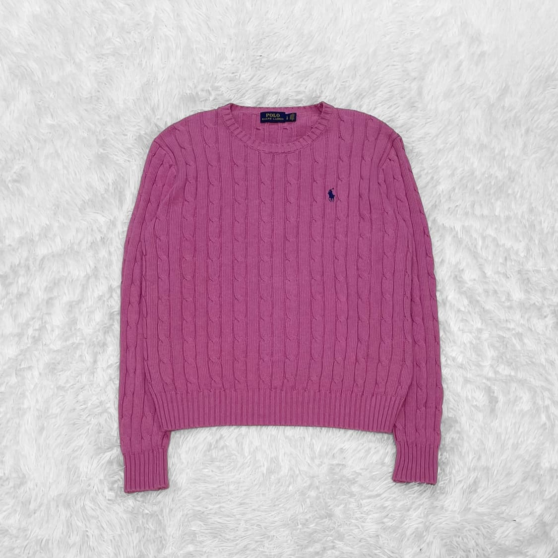 폴로 랄프로렌 포니 로고 케이블 니트 핑크 상품이미지2