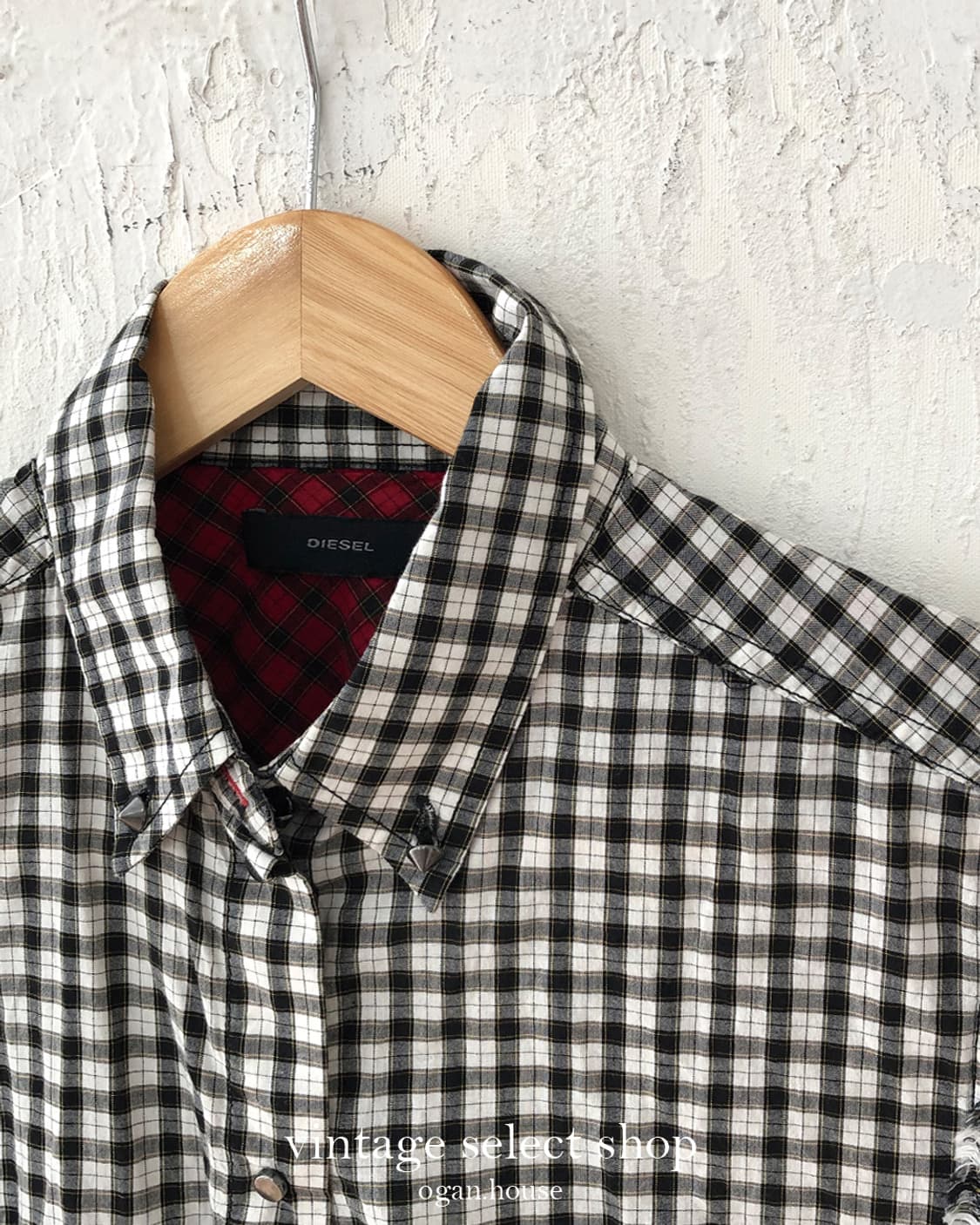 vintage DIESEL check cut-off shirts 상품이미지2