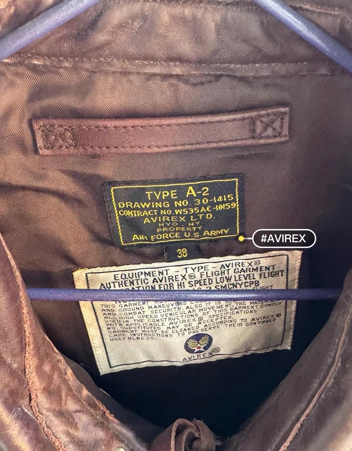 아비렉스 a2 가죽자켓 L 상품이미지4