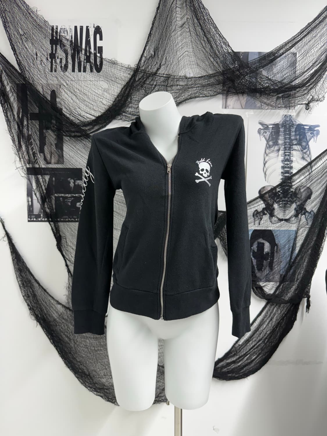 00s punk skull printing hood zipup 상품이미지5