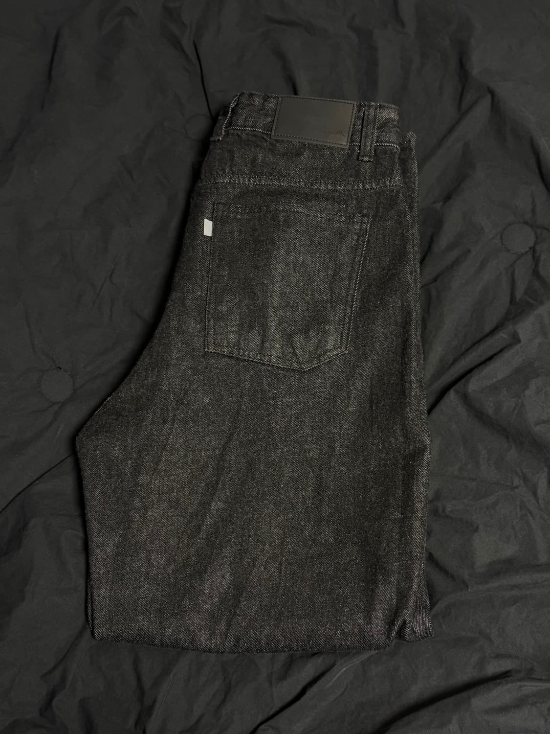 유스 와이드 데님 팬츠 블랙 M  상품이미지2