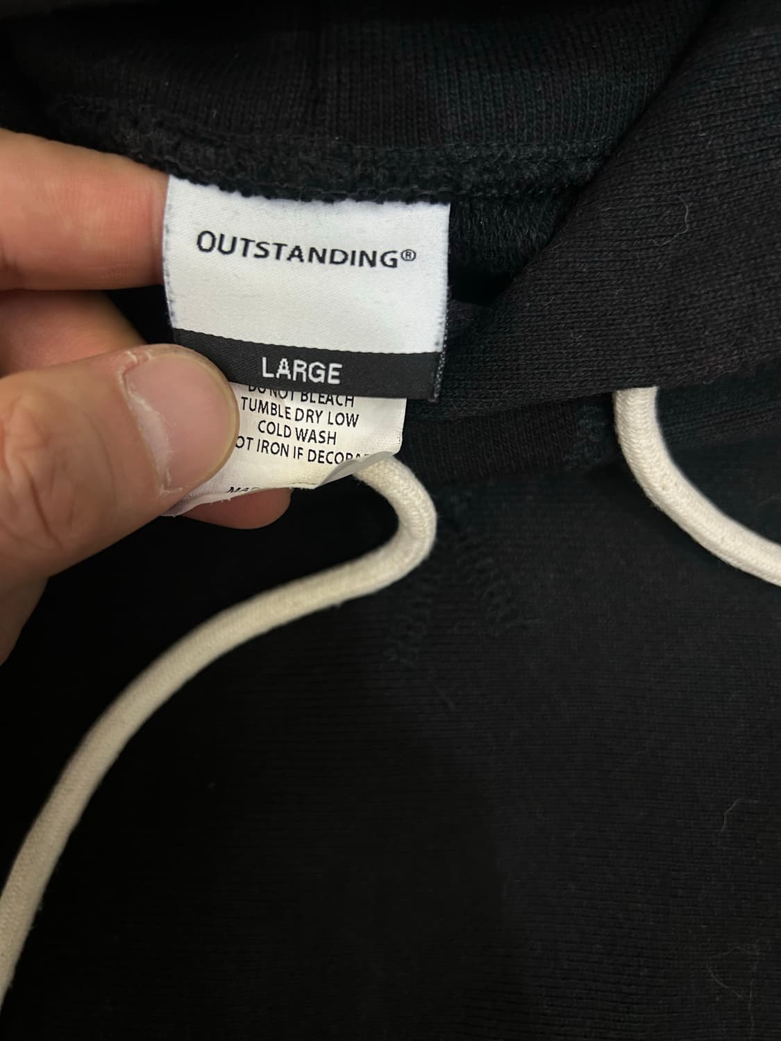 [L]아웃스탠딩 리버스위브 헤비 코튼 후드/블랙 상품이미지5