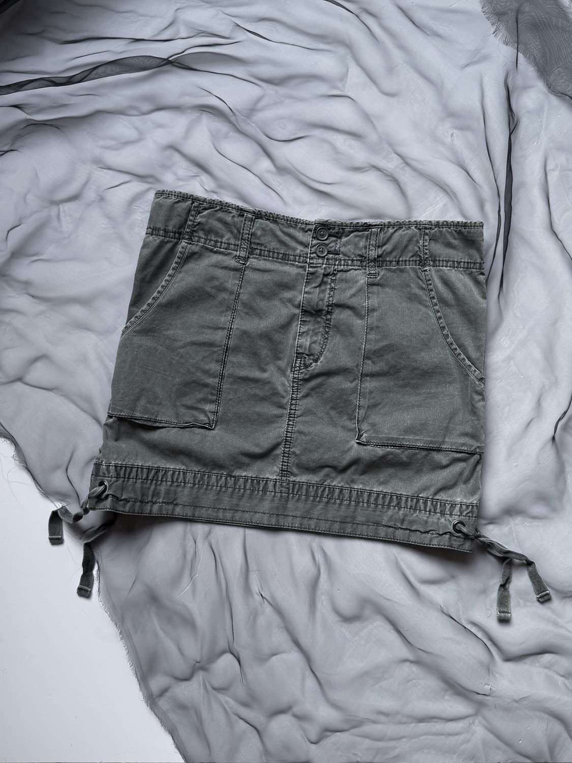 Charcoal Two-Button Mini Skirt 0332 상품이미지1