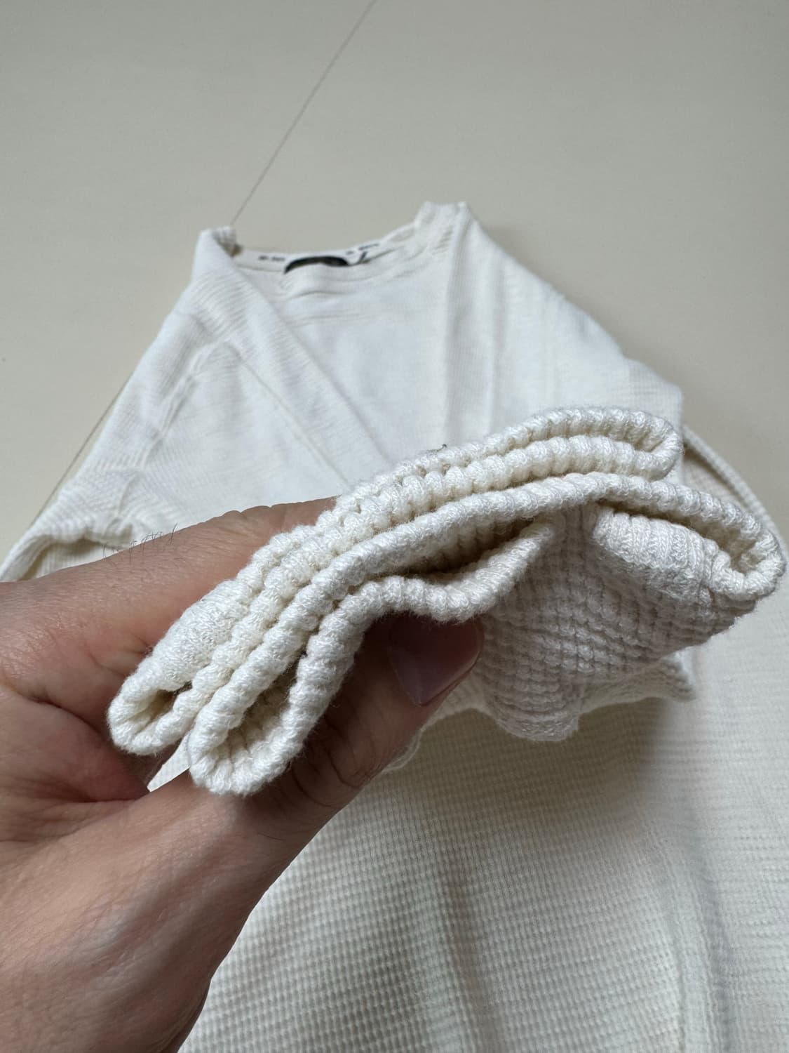 L 더블알엘 와플 크루넥 티셔츠 화이트 상품이미지4