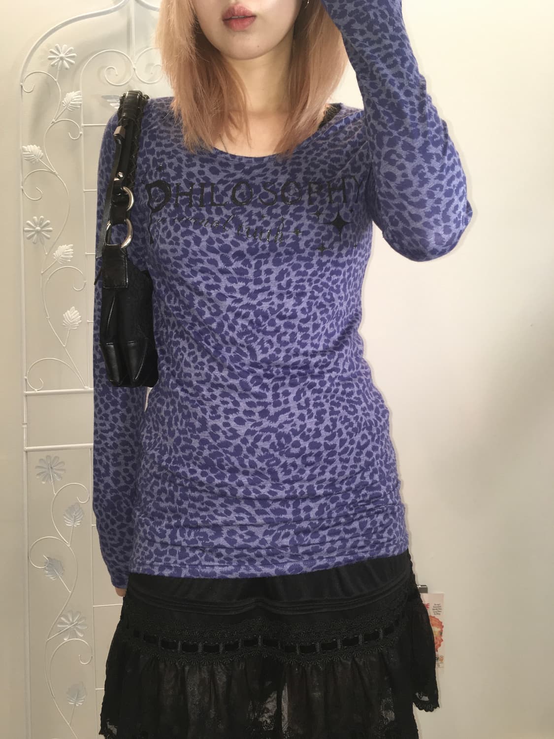 jpn vintage purple glitter leopard long  상품이미지4