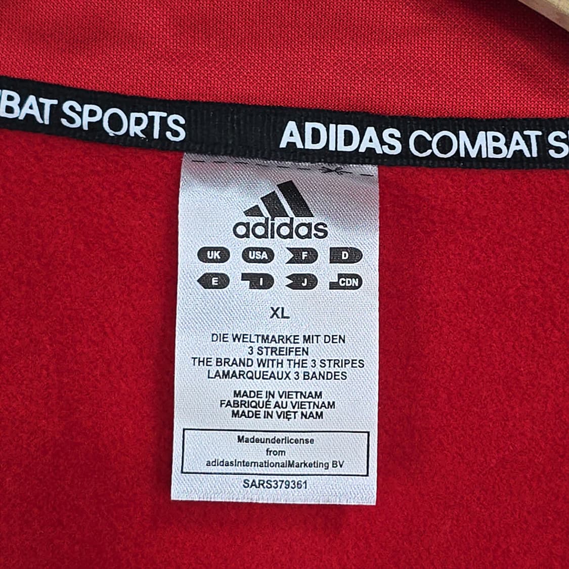 아디다스 컴뱃 3선 트랙탑 레드 XL 상품이미지4