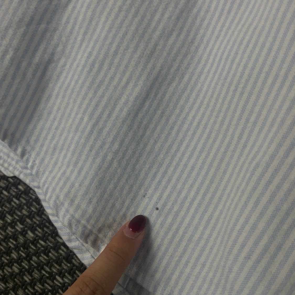 헤리티지플로스 스카이블루 스트라이프 원포켓 긴팔 셔츠 L 상품이미지5