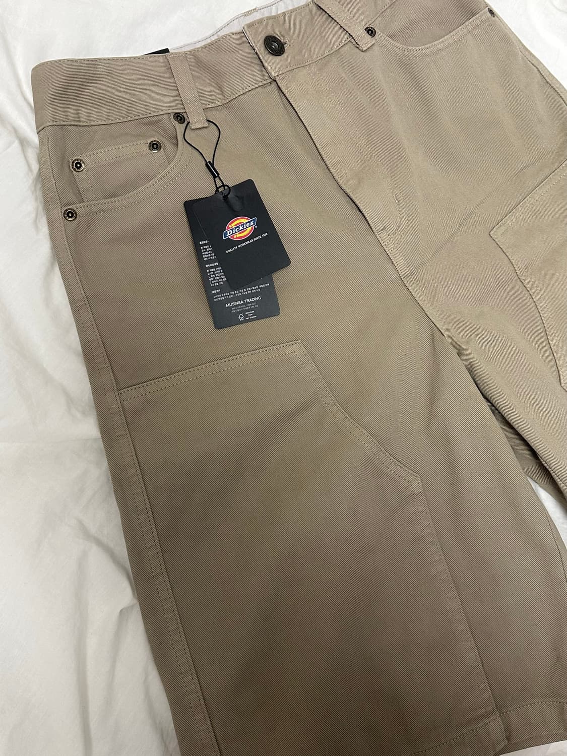 워시드 더블니 카펜터 트윌 쇼츠 Khaki S 새상품 디키즈 상품이미지6