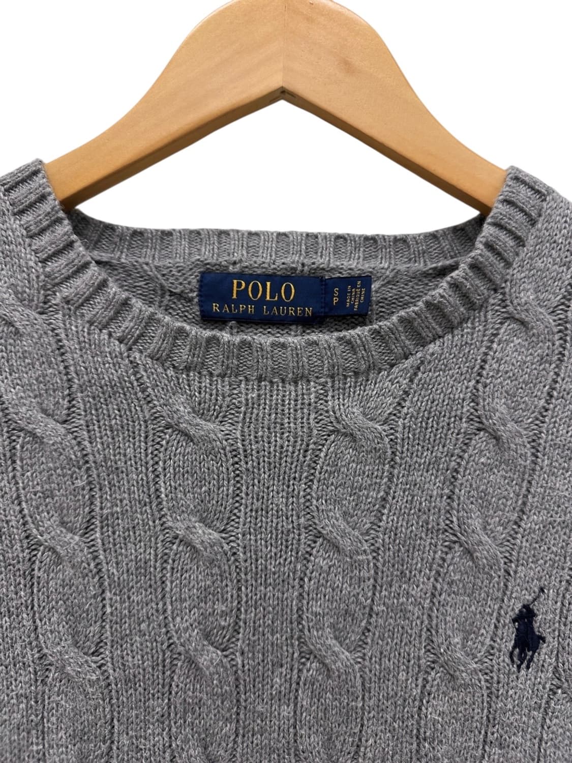 폴로 랄프로렌 꽈배기 케이블 니트 웜그레이 (S)  상품이미지3