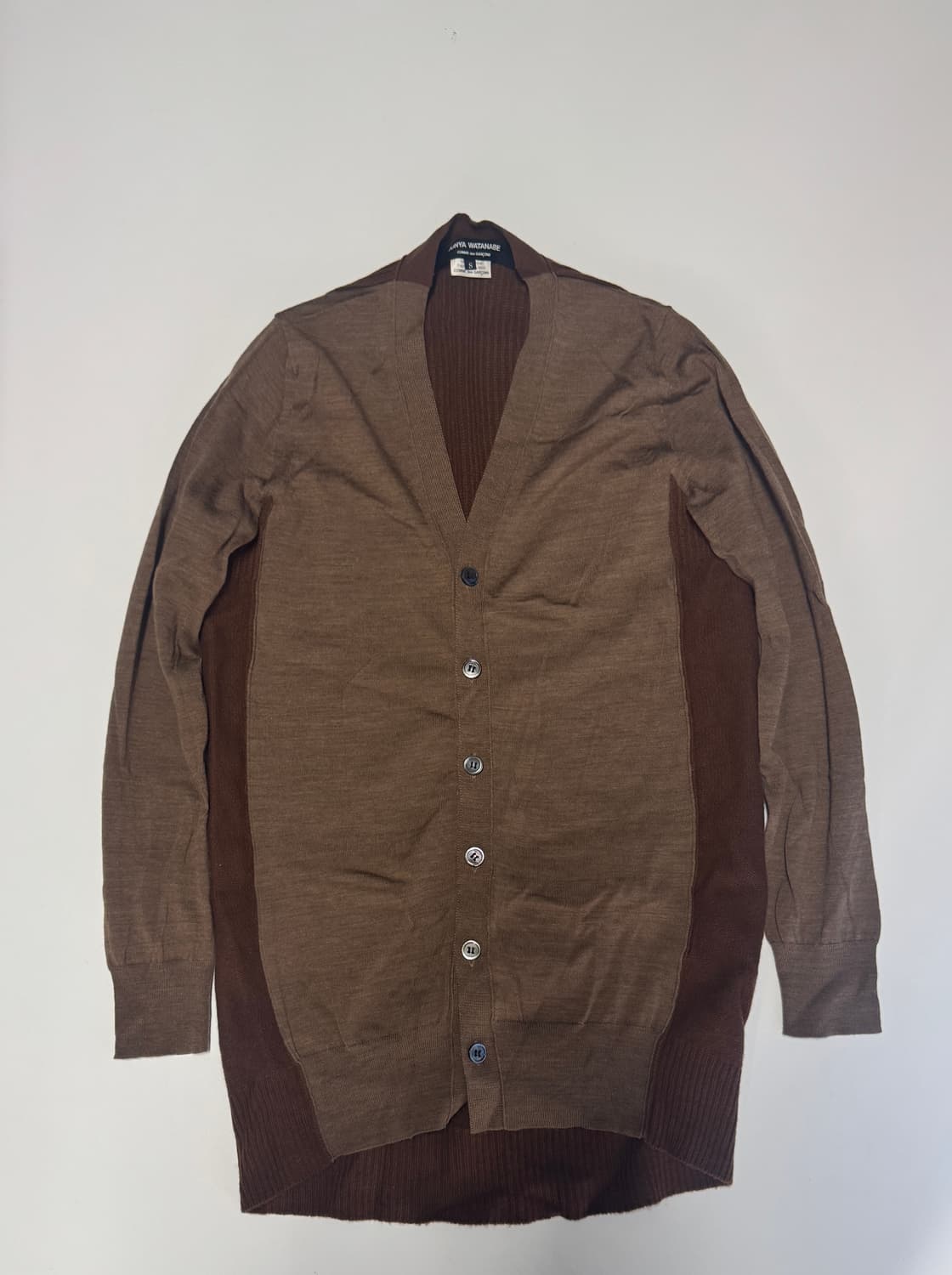 정품!! 여성 준야 와타나베 꼼데가르송 배색 가디건 S 상품이미지1