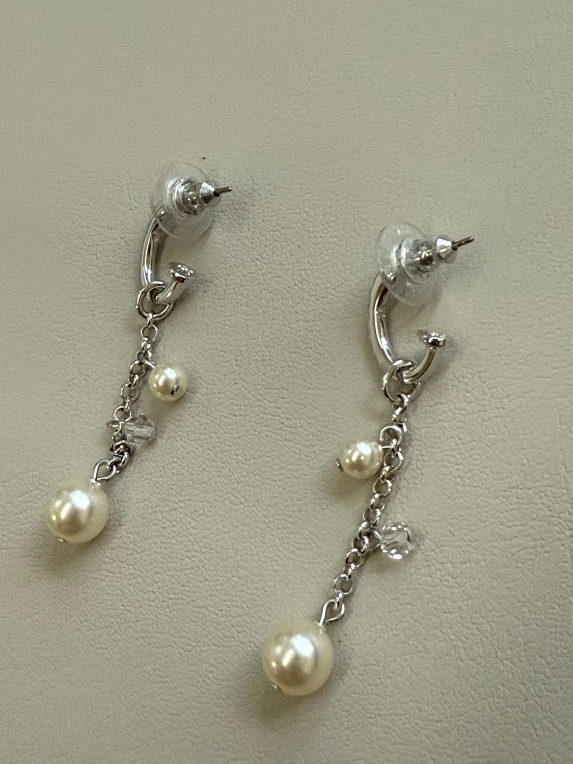 스와로브스키 펄 드롭 진주 귀걸이 이어링 은 실버 금 골드 다이아 티파니 상품이미지5