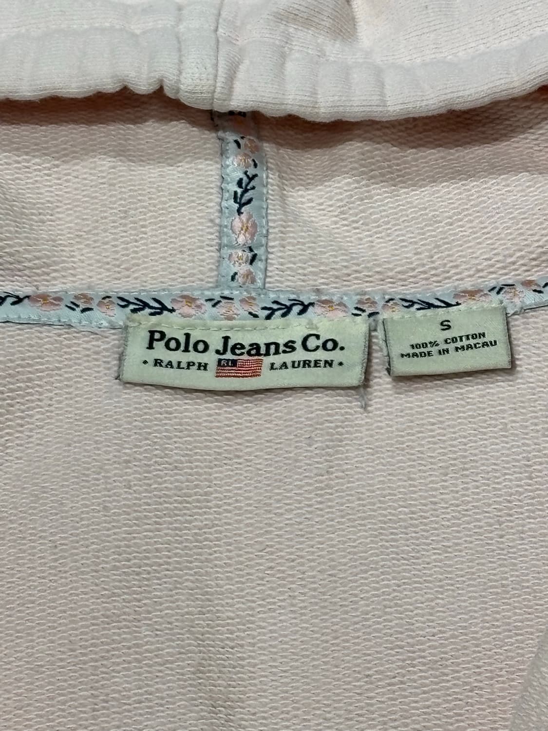 폴로 진스 오픈카라 베이비핑크 후드  상품이미지5