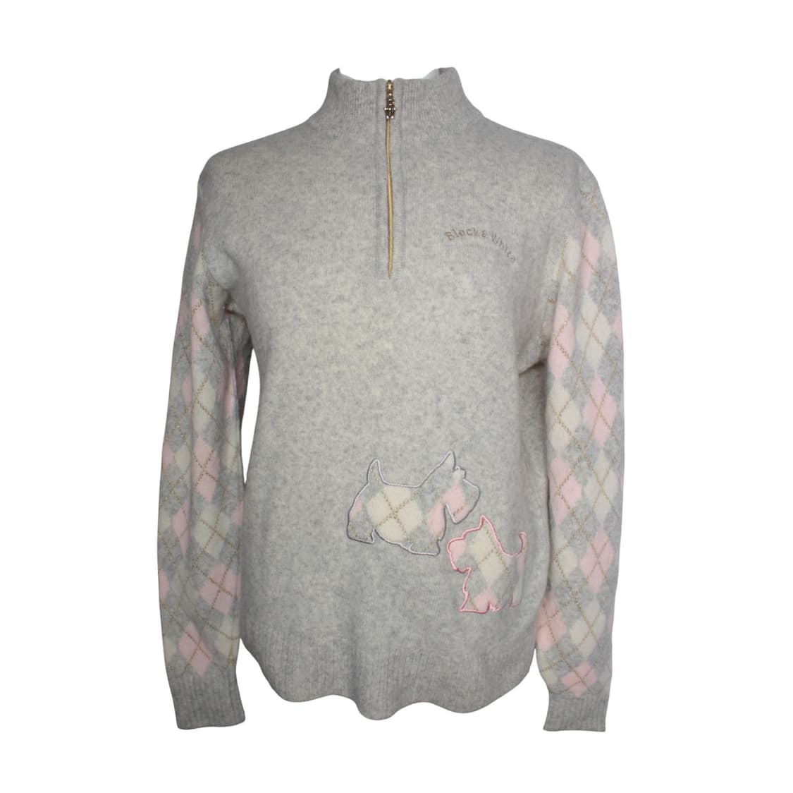 블랙 앤 화이트 스포츠 라이트그레이 니트 상의 44, 55 상품이미지1