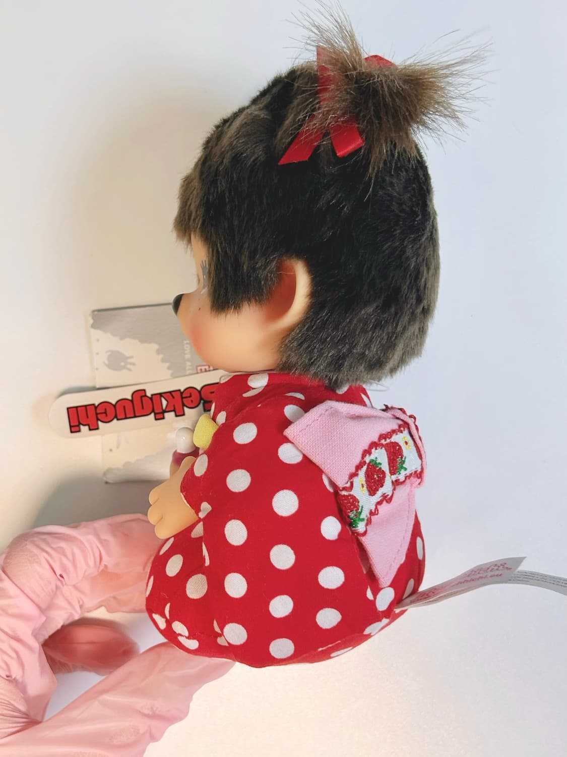 [레어] 도트•딸기 기모노 몬치치 앉은인형 🍓 상품이미지5