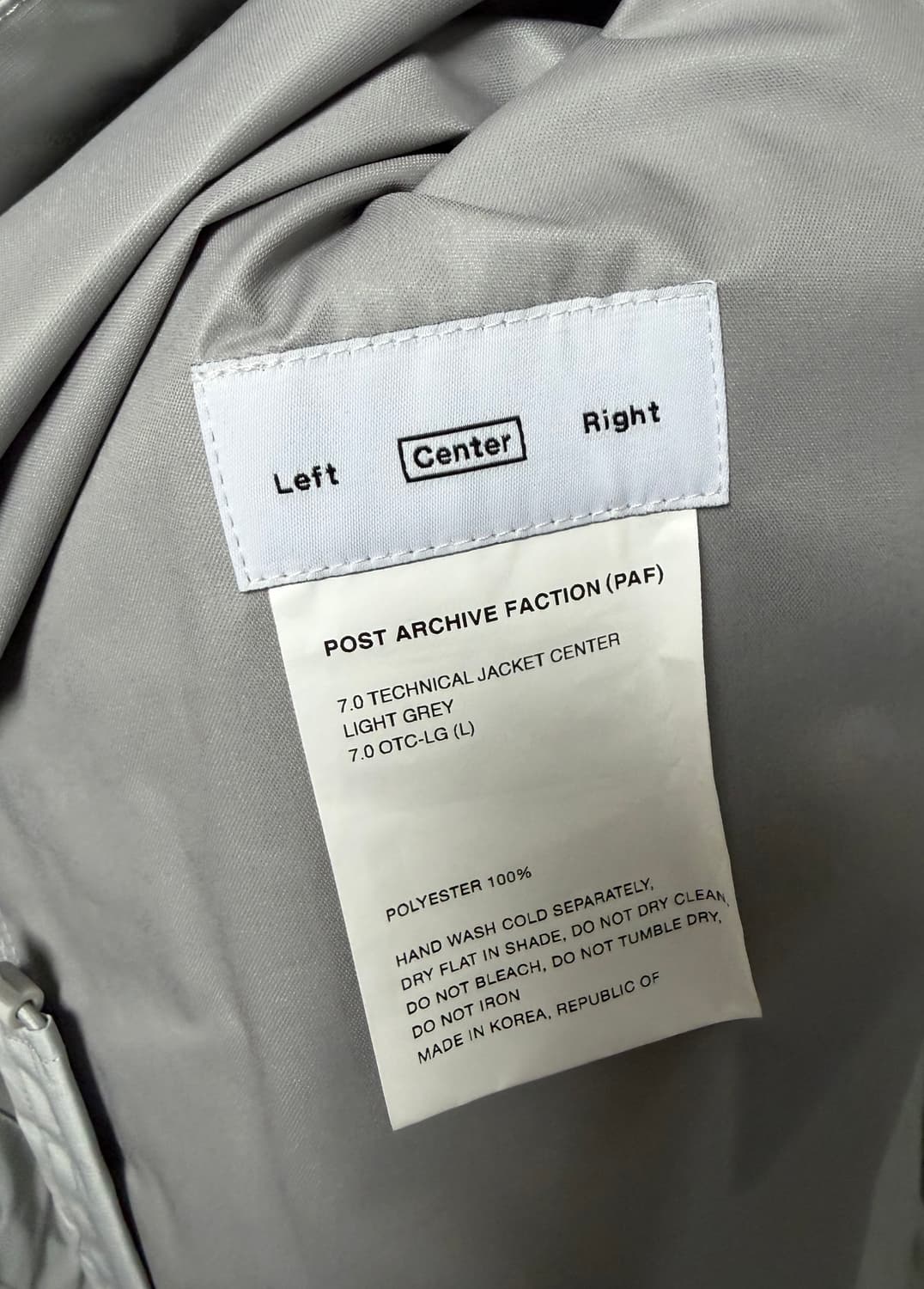 Paf 7.0 Technical Jacket Center Grey 상품이미지9