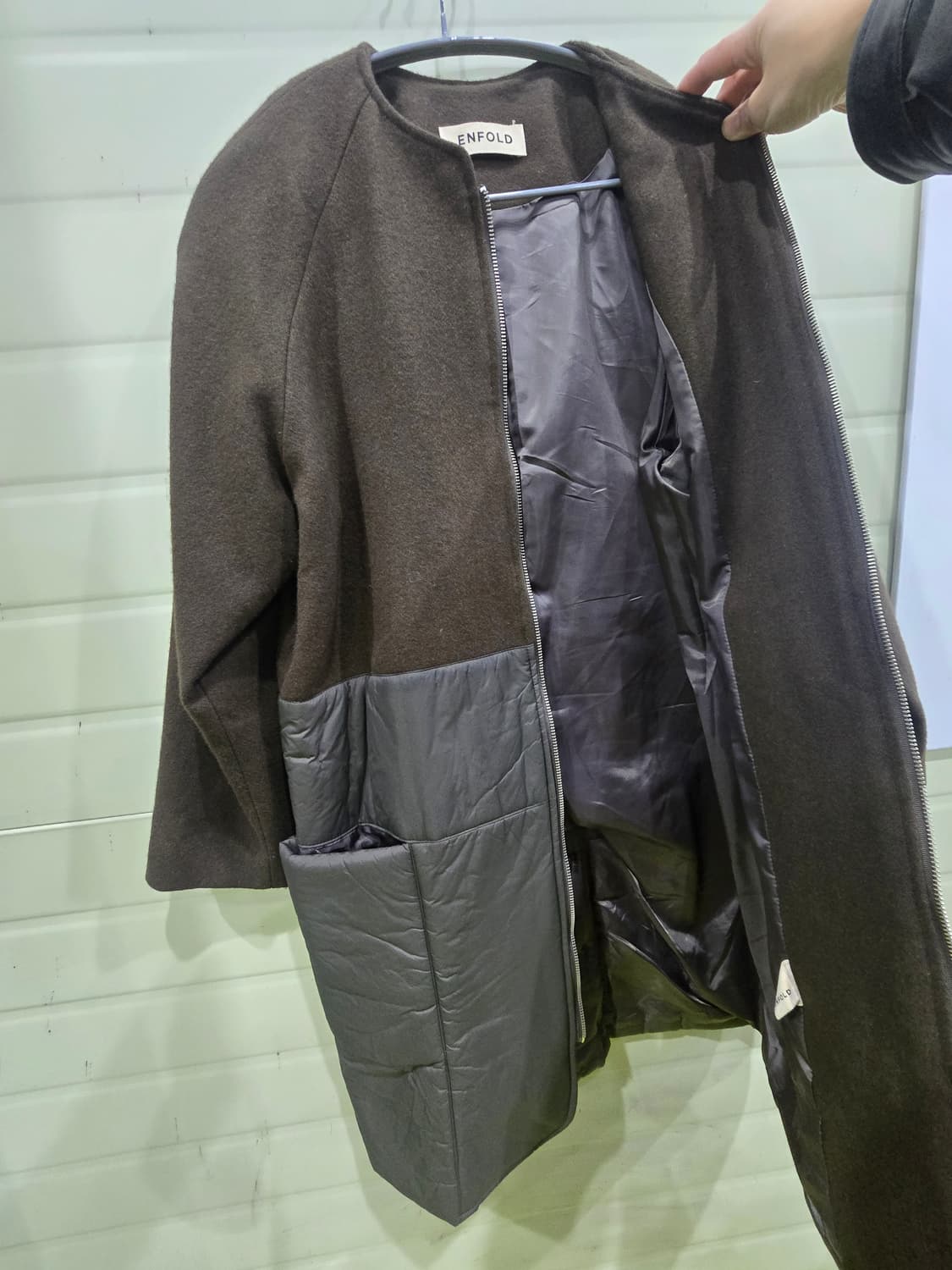 ENFOLD 엔폴드 배색 롱 코트 상품이미지2