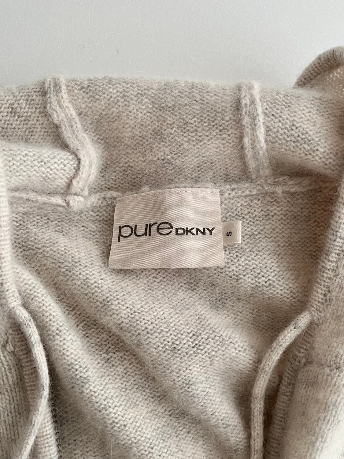 S) PURE DKNY 앙고라 노르딕 니트 후드 집업 오트밀 상품이미지4