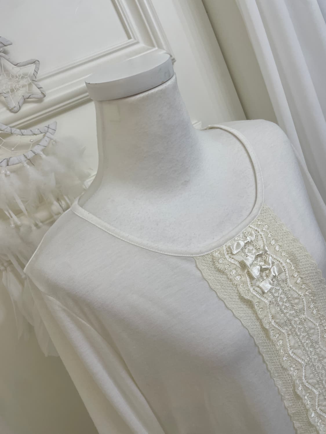 white lace bow point fairy top(size-L) 상품이미지6