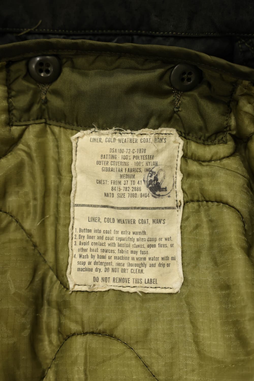 80s 밀리터리 m65 필드자켓 블랙 내피 셋트 판매 상품이미지8