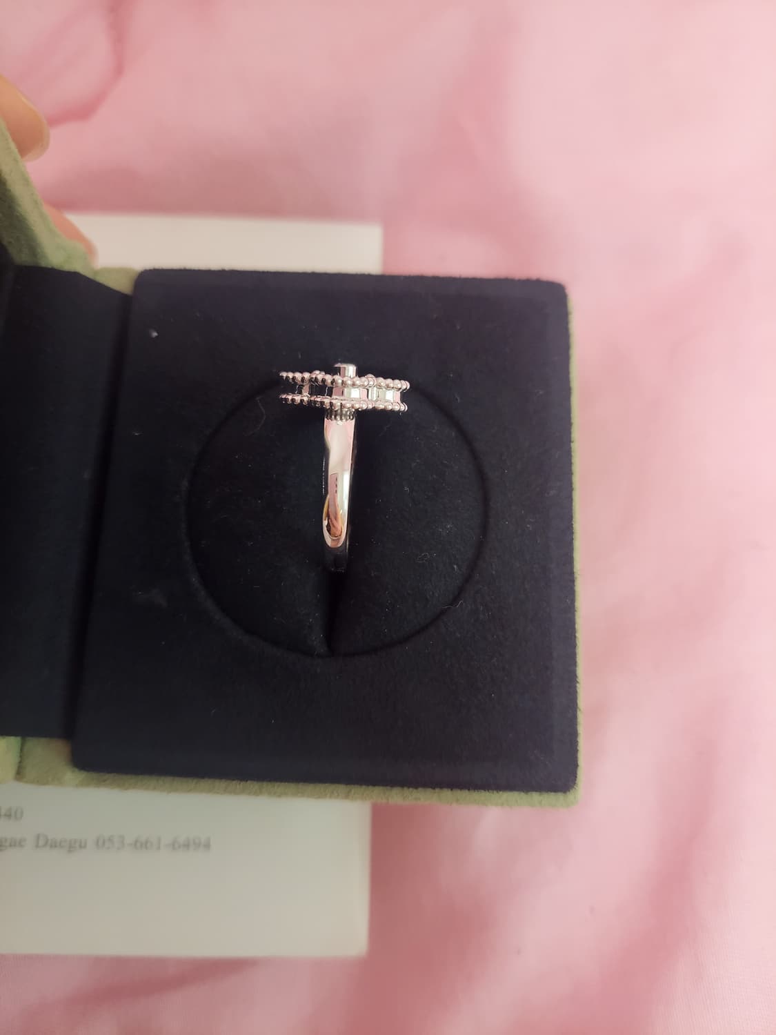 정품)급처3번착용!반클리프 빈티지 알함브라 마더오브펄 다이아1P 링 반지 상품이미지8