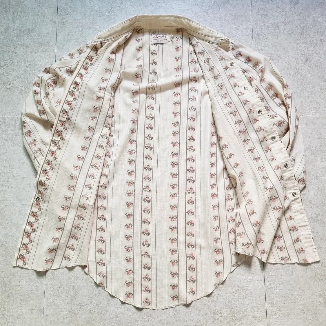 70s USA 랭글러 웨스턴 셔츠 16, L sz 상품이미지5