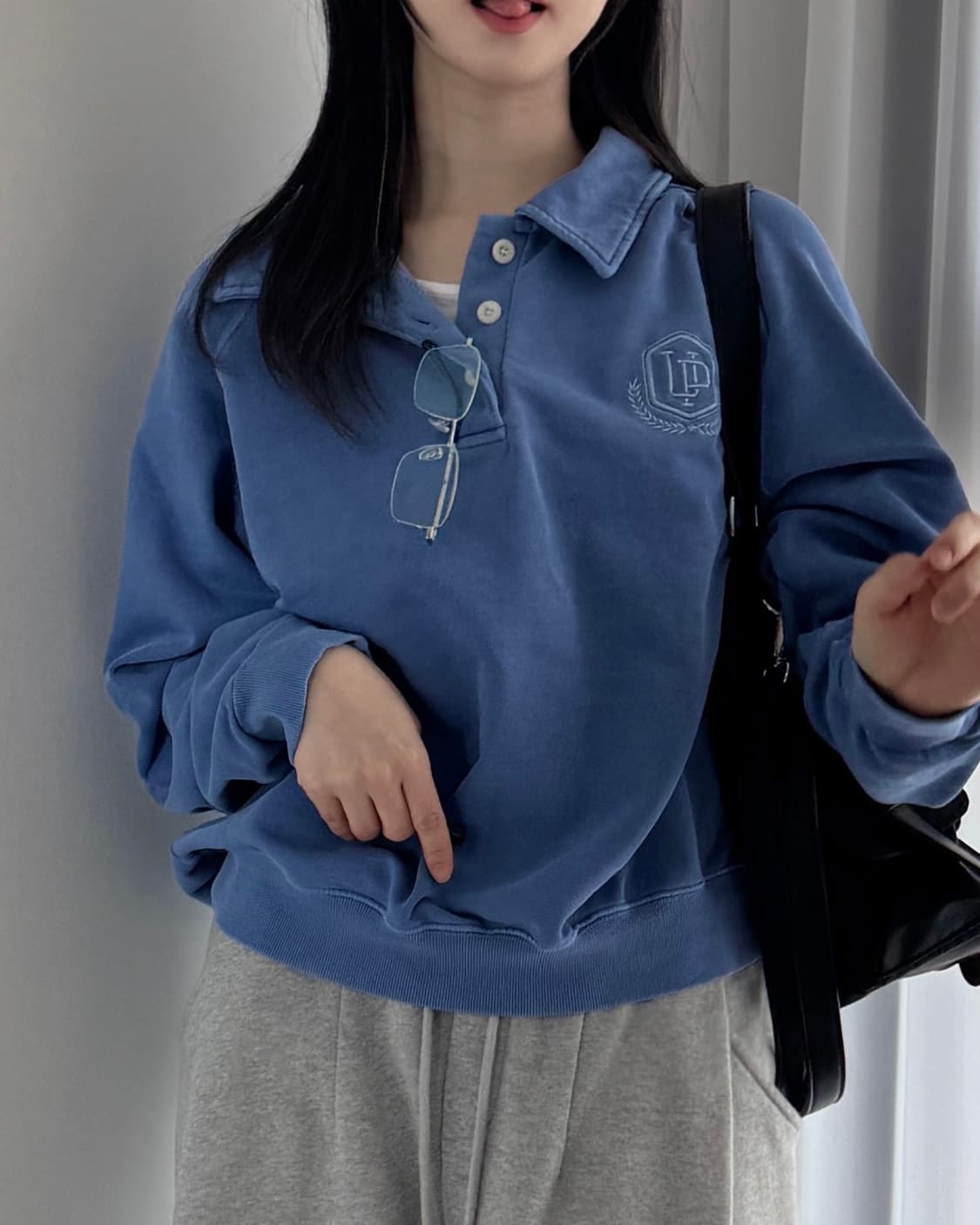 [언노운플라넷] 데일리 피그먼트 스웨트 카라맨투맨 카라셔츠 카라티 상품이미지2