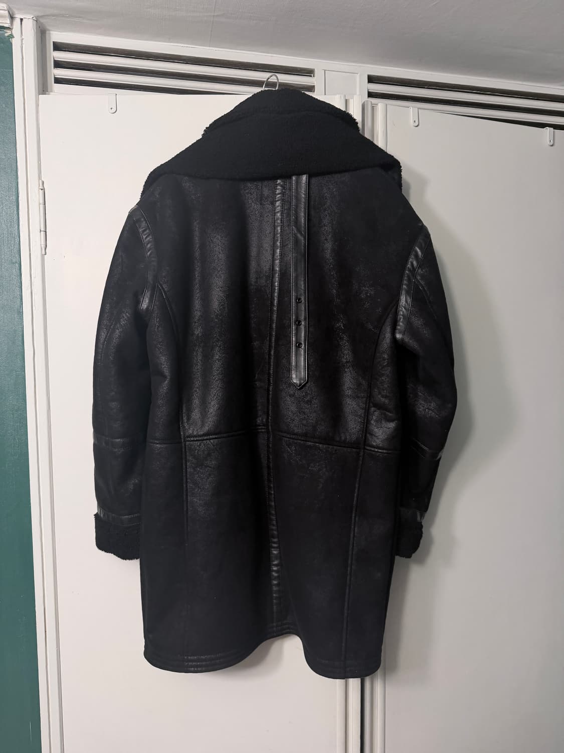 자라 블랙 롱무스탕 코트 L 상품이미지5