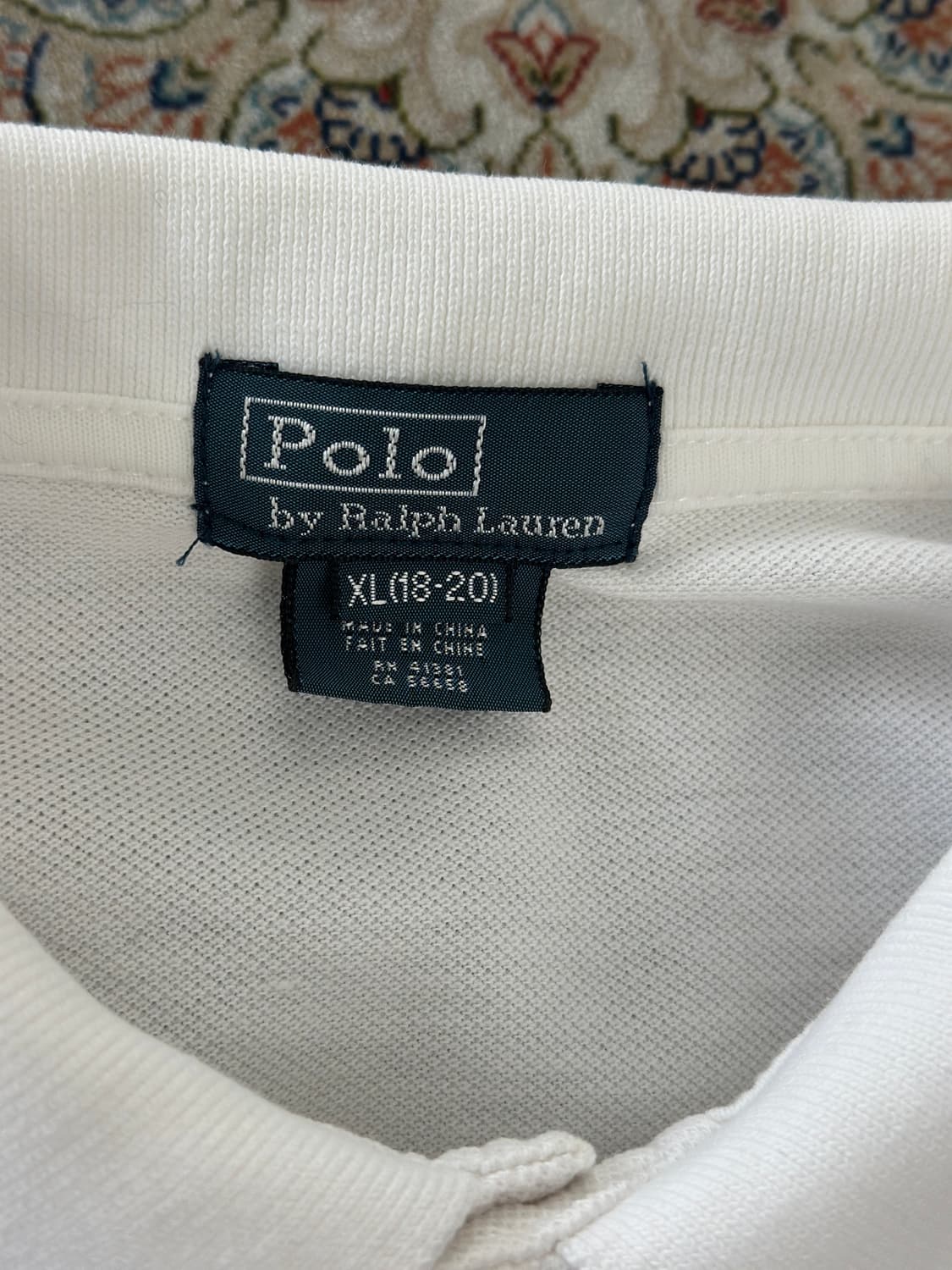 폴로 랄프로렌 화이트/블루 빅포니 카라티  상품이미지5