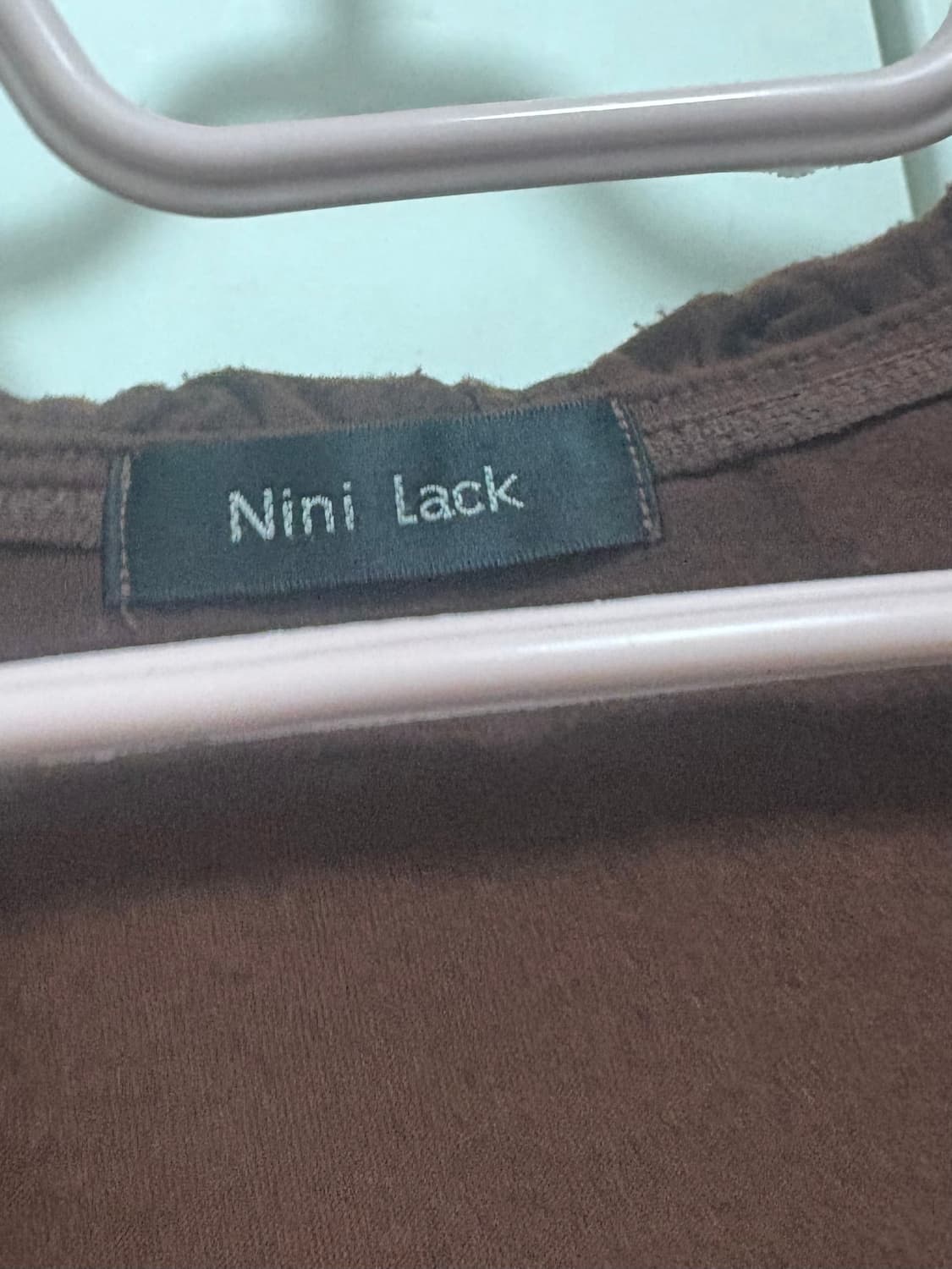 라떼 갸루) 빈티지 리본 포인트 프릴 브라운 가디건 상품이미지4