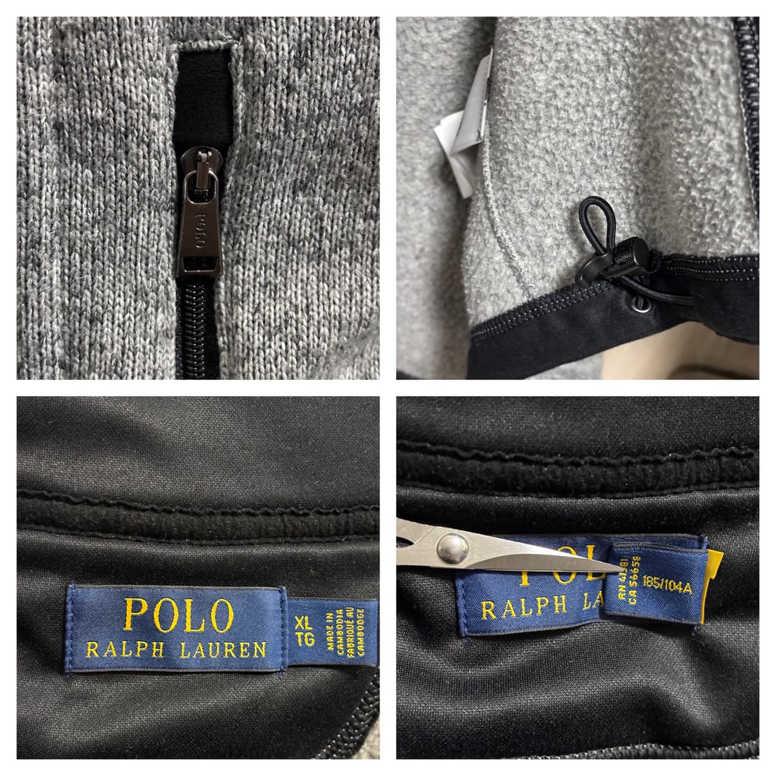 폴로 신형 기모플리스 풀집업자켓XL/110/라이트그레이 상품이미지7