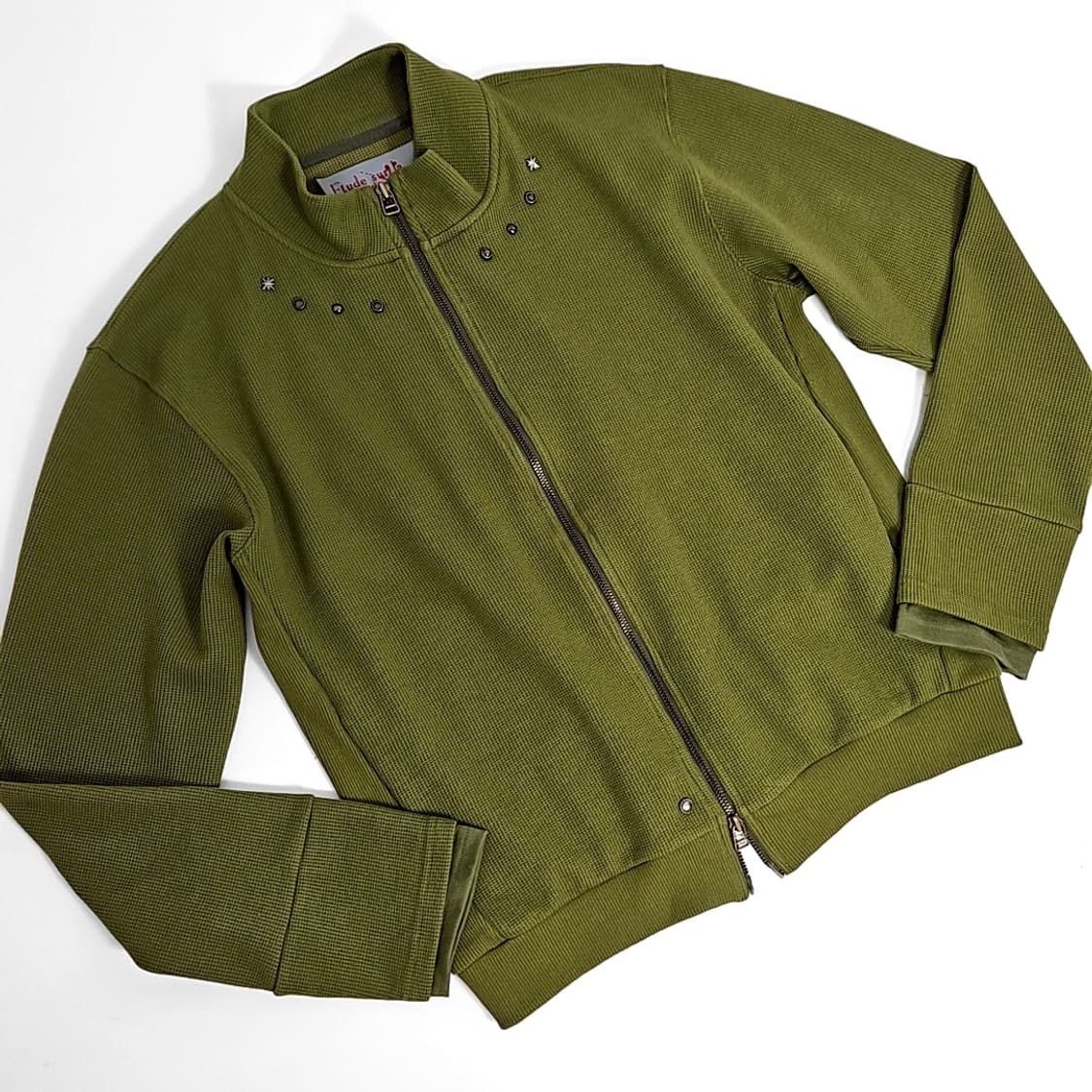 가키하라 니트집업 그린 상품이미지5