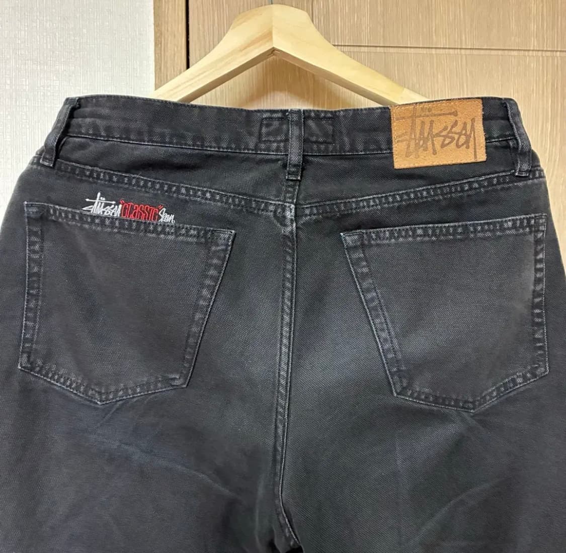 [32]스투시 클래식진 워시드 캔버스 블랙 상품이미지4