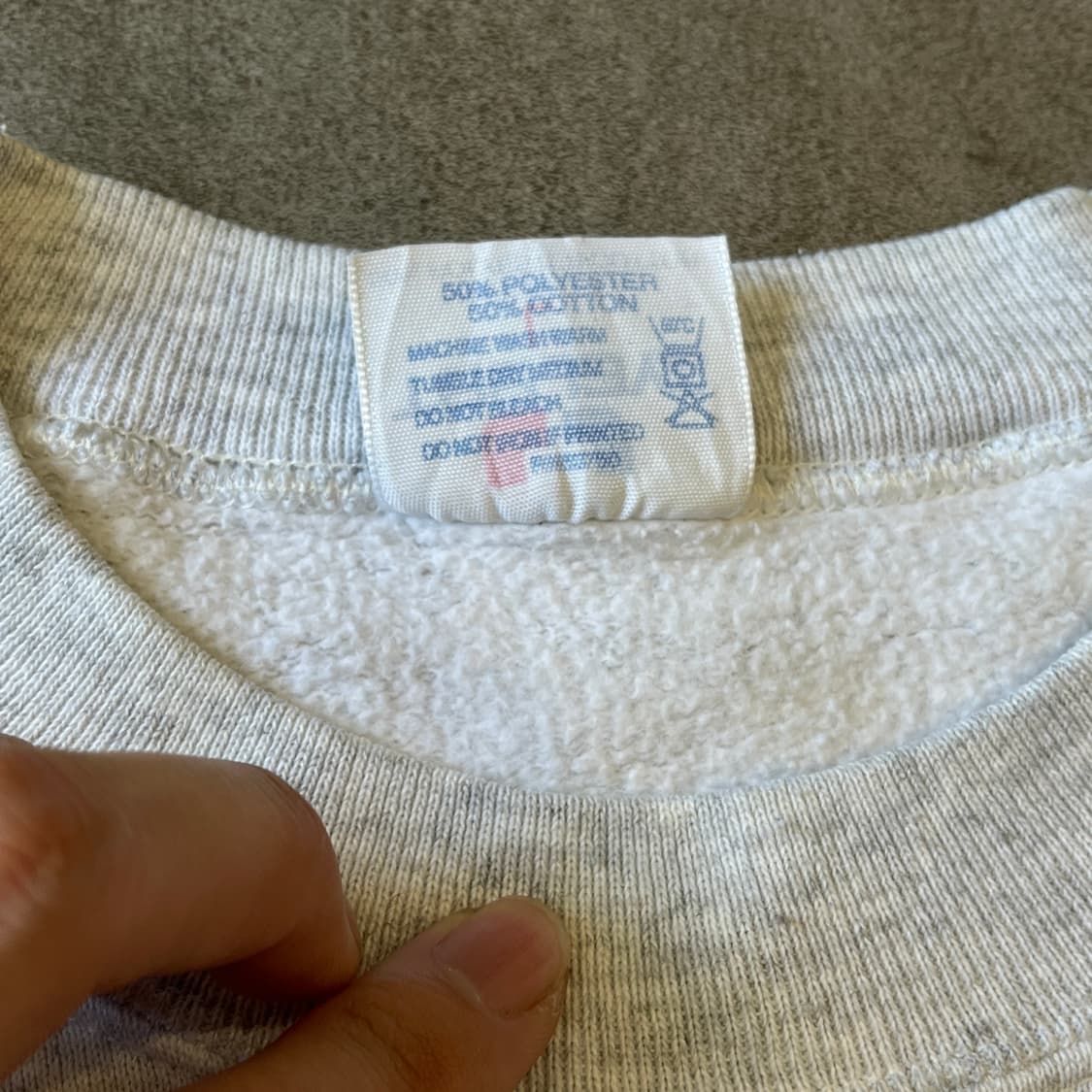 90s 미국 생산 빈티지 멜란지 프린팅 스웻셔츠 맨투매 상품이미지5