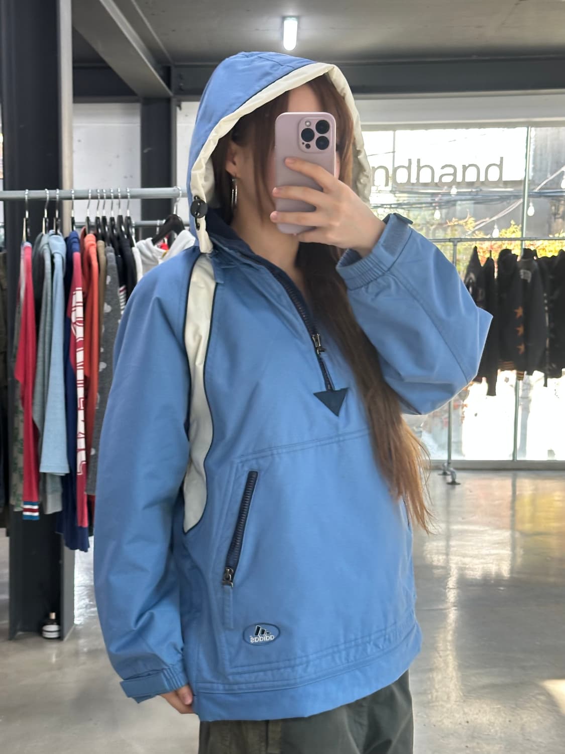 아디다스 90s올드스쿨 아노락스키점퍼 소라 상품이미지1