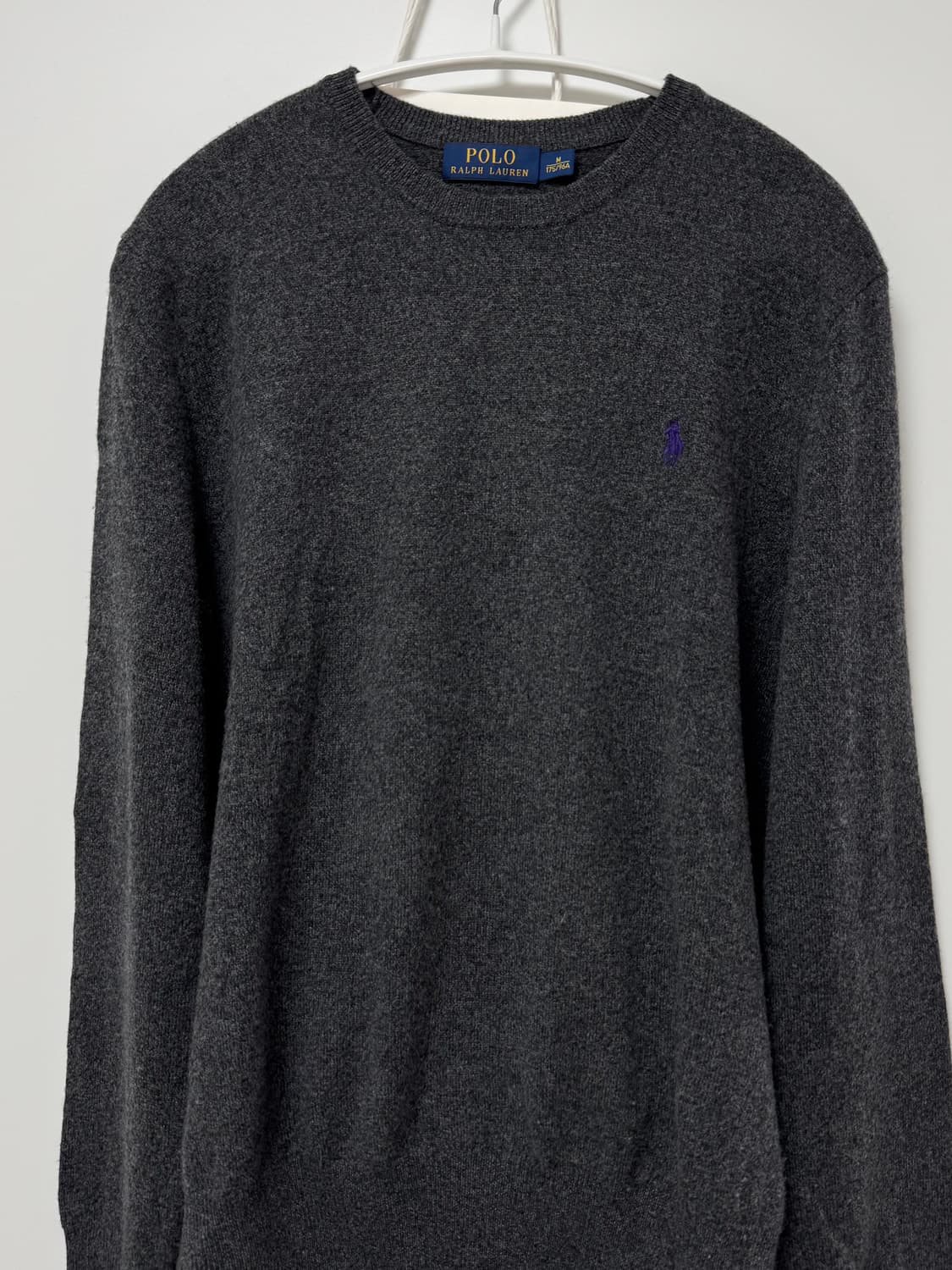 폴로 랄프로렌 메리노 울 니트 M (차콜/보라색 포니) 상품이미지2