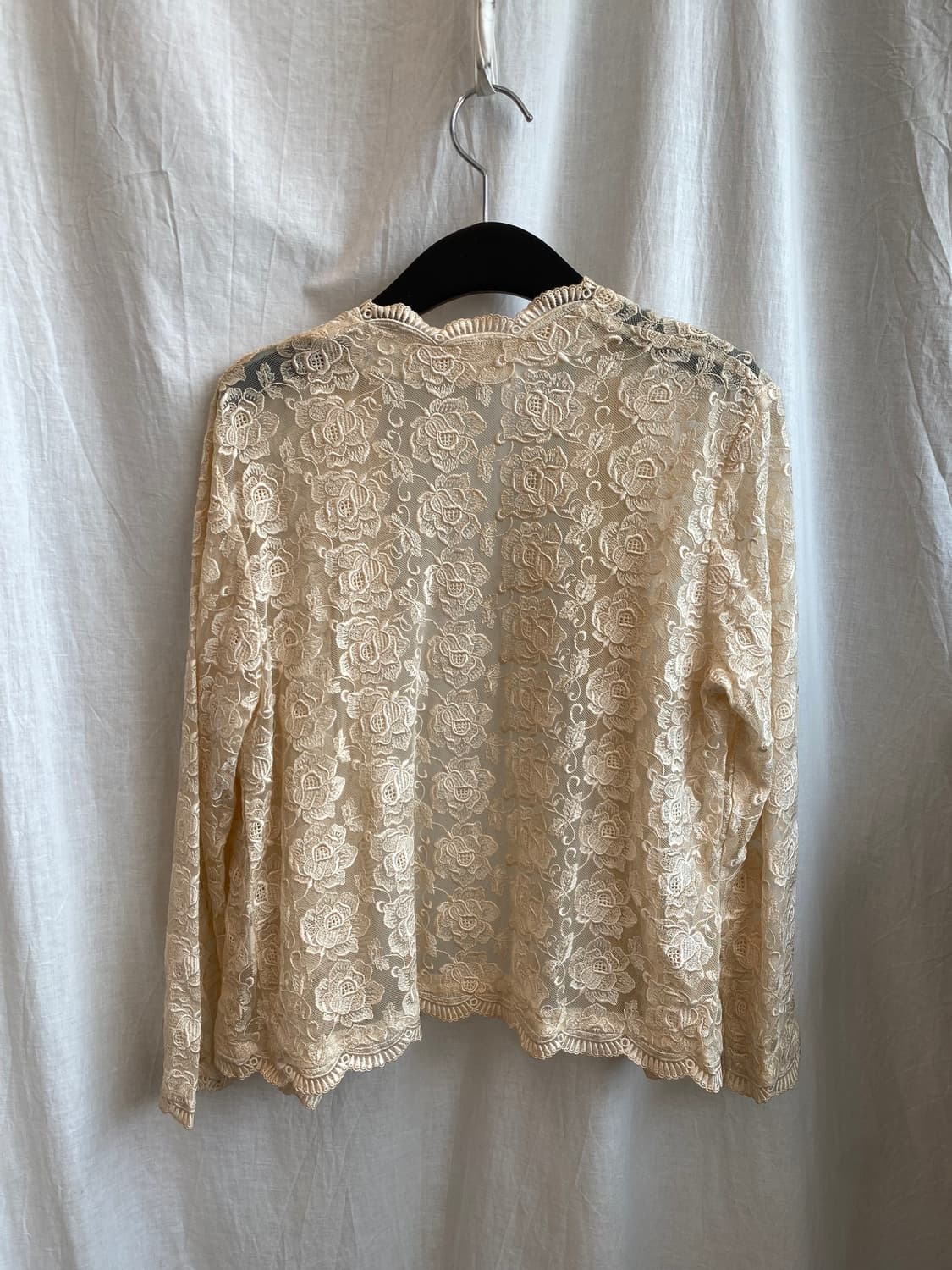 베이지 레이스 오픈 가디건(M-L) 상품이미지2