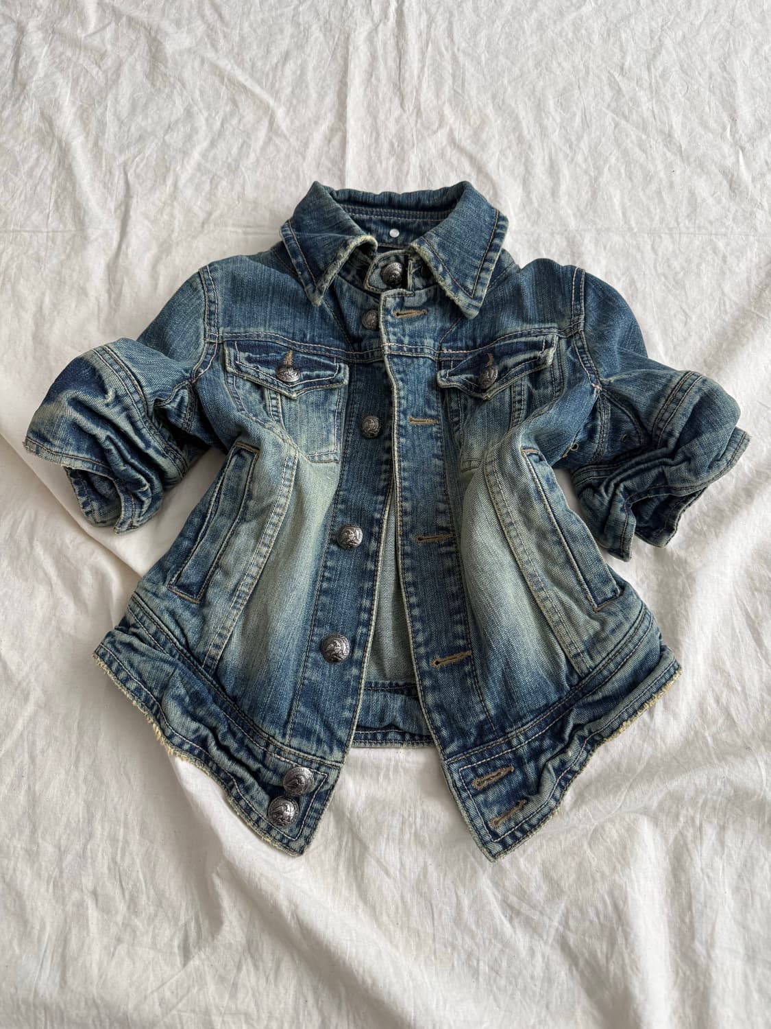 Y2k 펑크 00‘s 데님 반팔자켓 상품이미지1