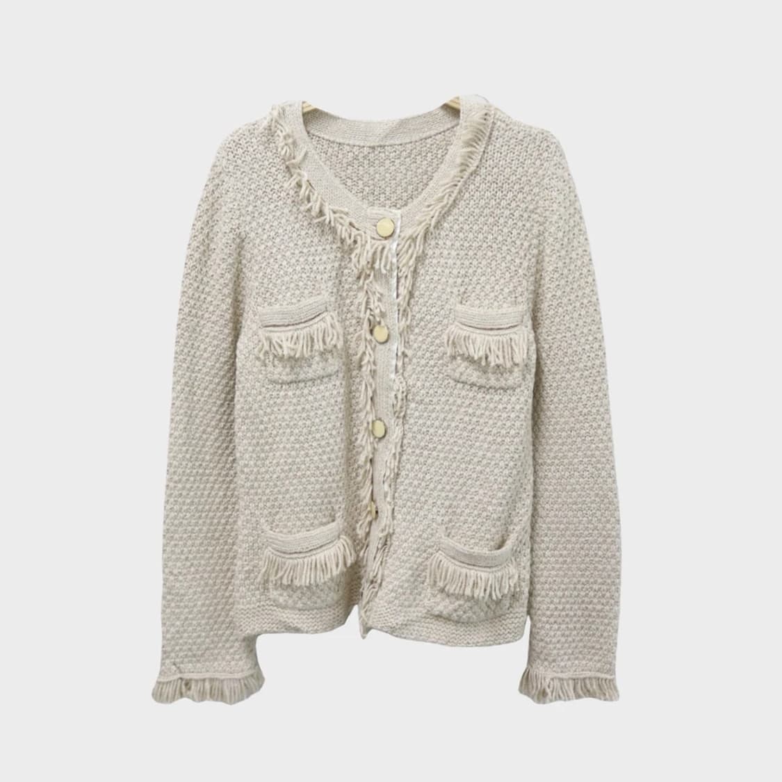 오토 수술 포인트 울 혼방 가디건 61876 상품이미지1