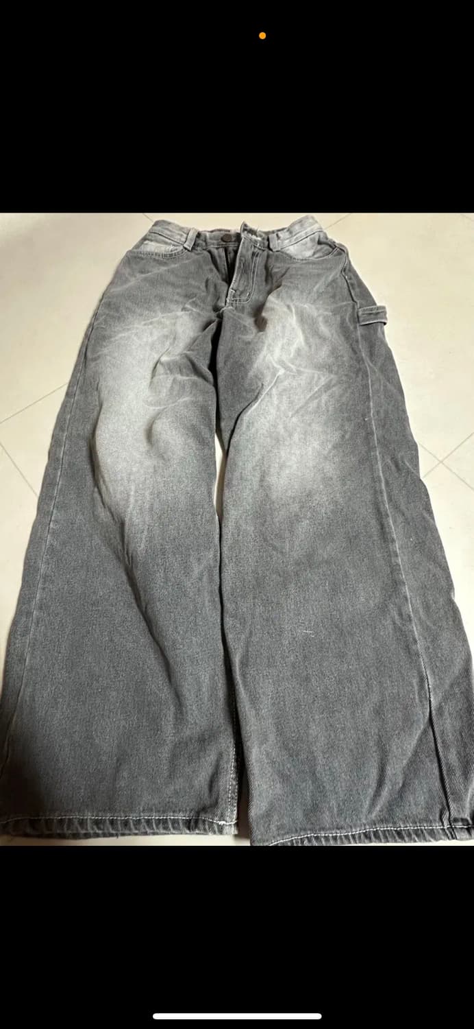 빈티지 그레이 와이드 팬츠 상품이미지1