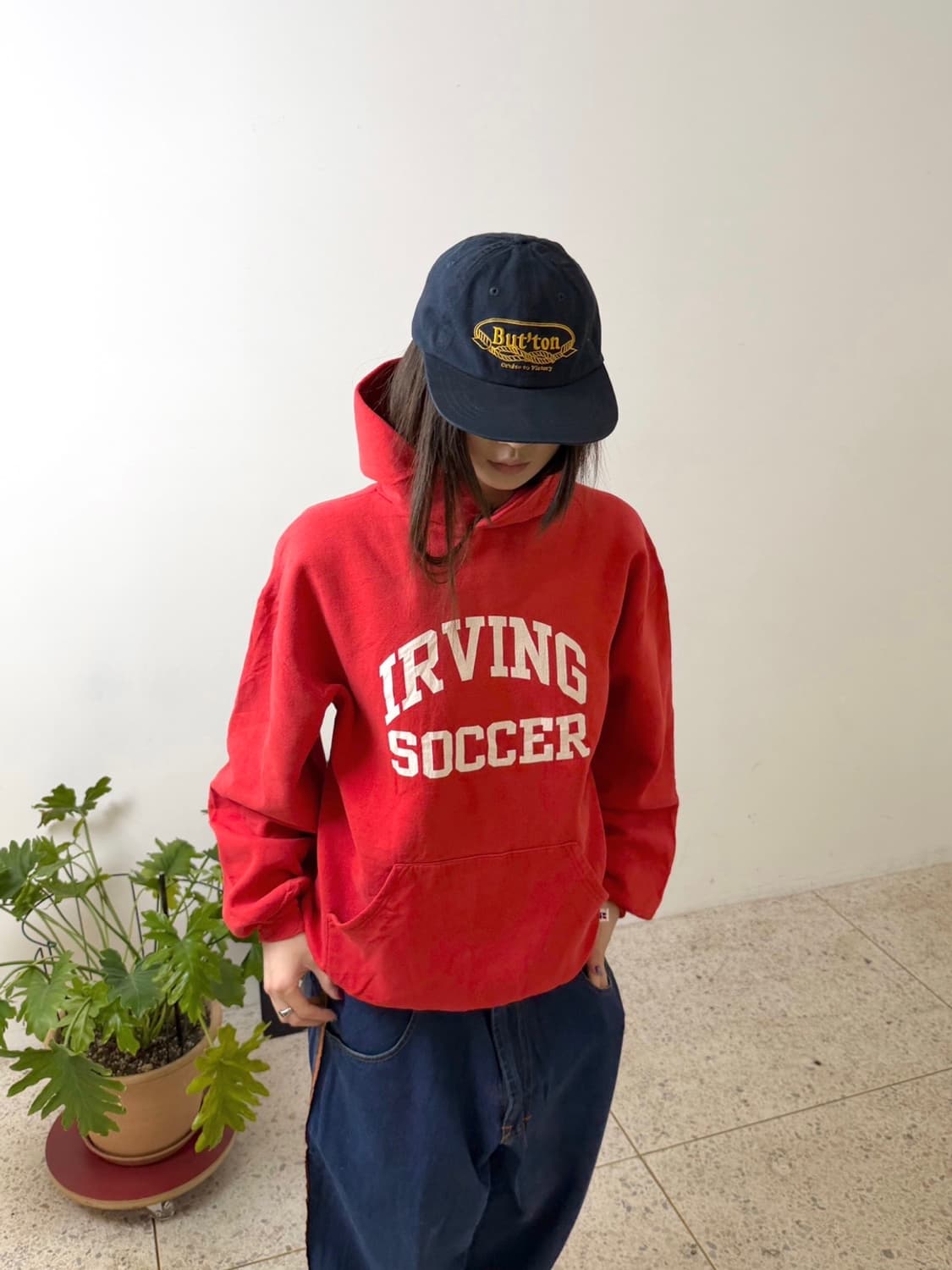 90‘s MADE IN USA 러셀 후드티 레드 상품이미지2