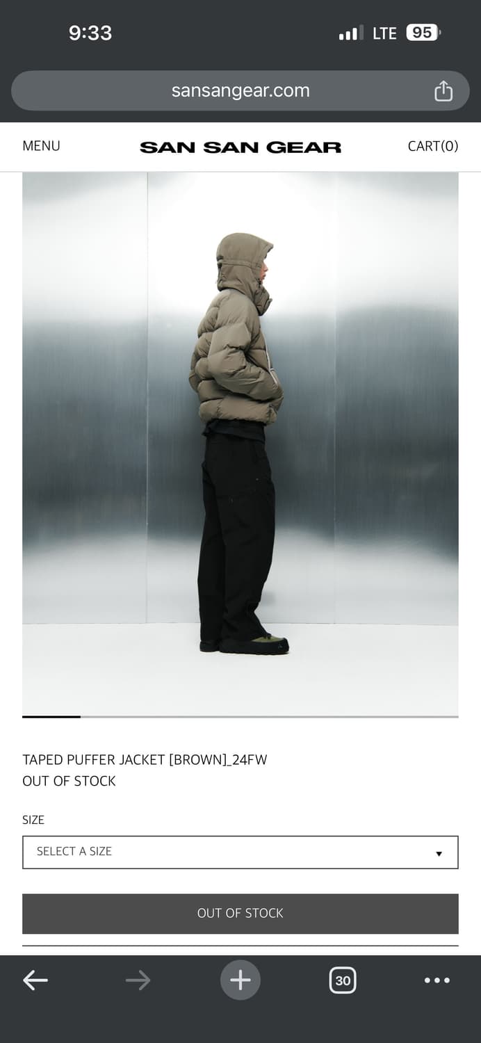 산산기어 푸퍼 패딩 브라운 1 size 상품이미지4