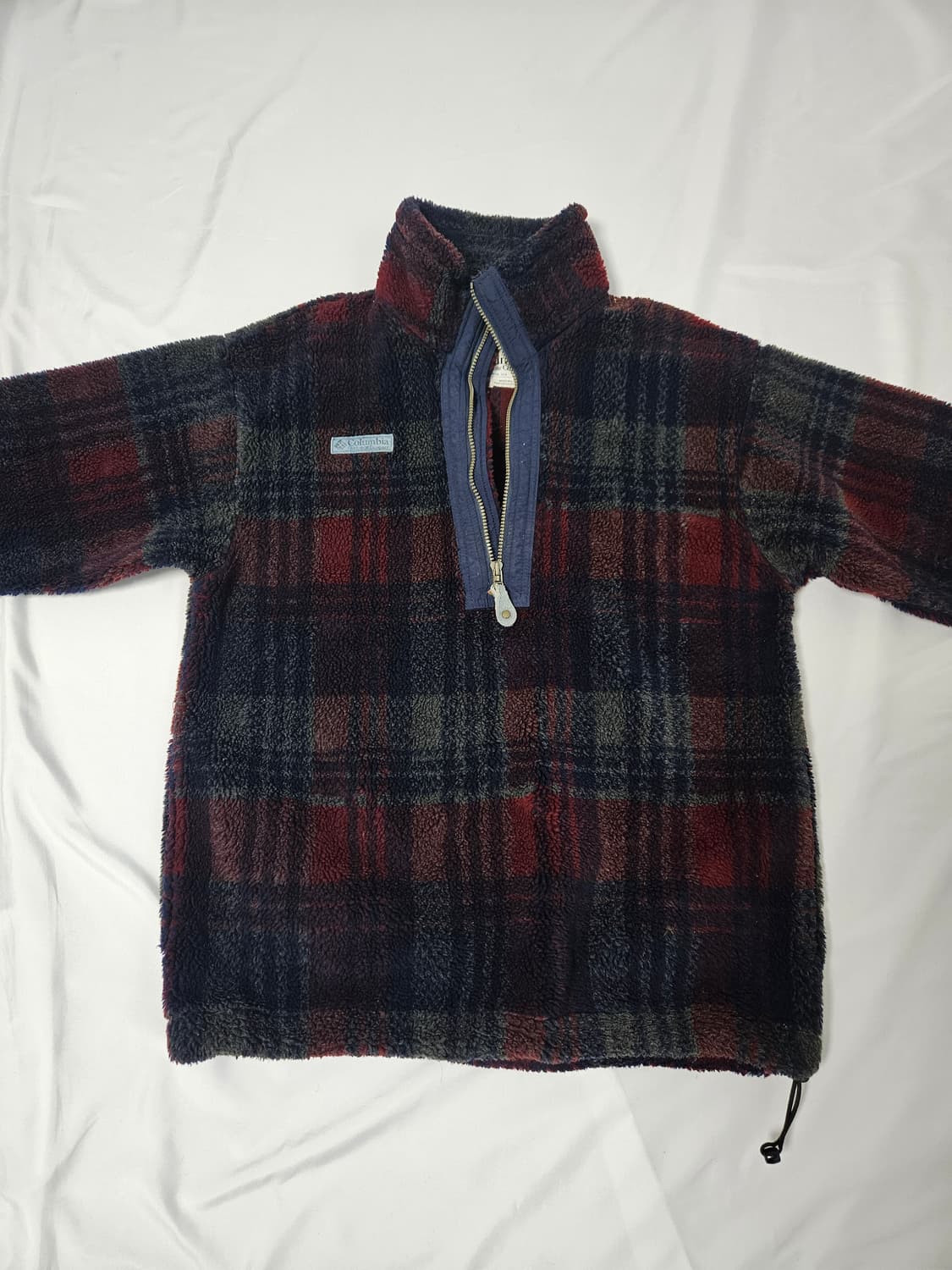 90s 콜롬비아 컬럼비아 체크패턴 쉐르파플리스 후리스자켓 빈티지 일본L 상품이미지1
