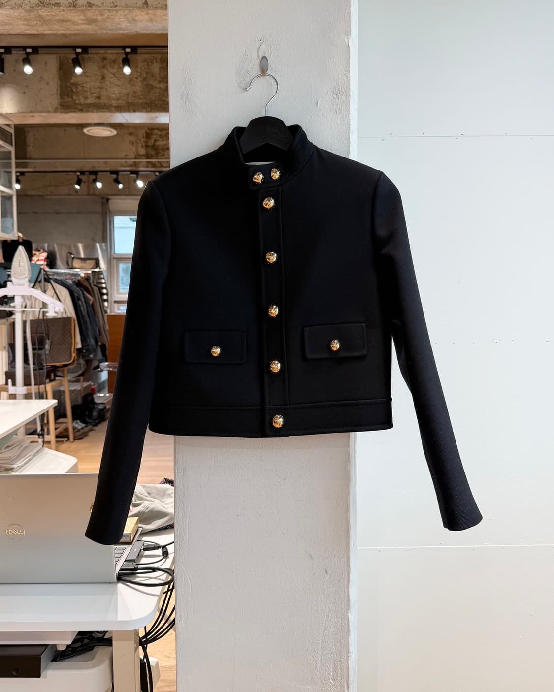 셀린느 블랙 더블 페이스 울 트리코틴 베르누이 자켓 상품이미지2