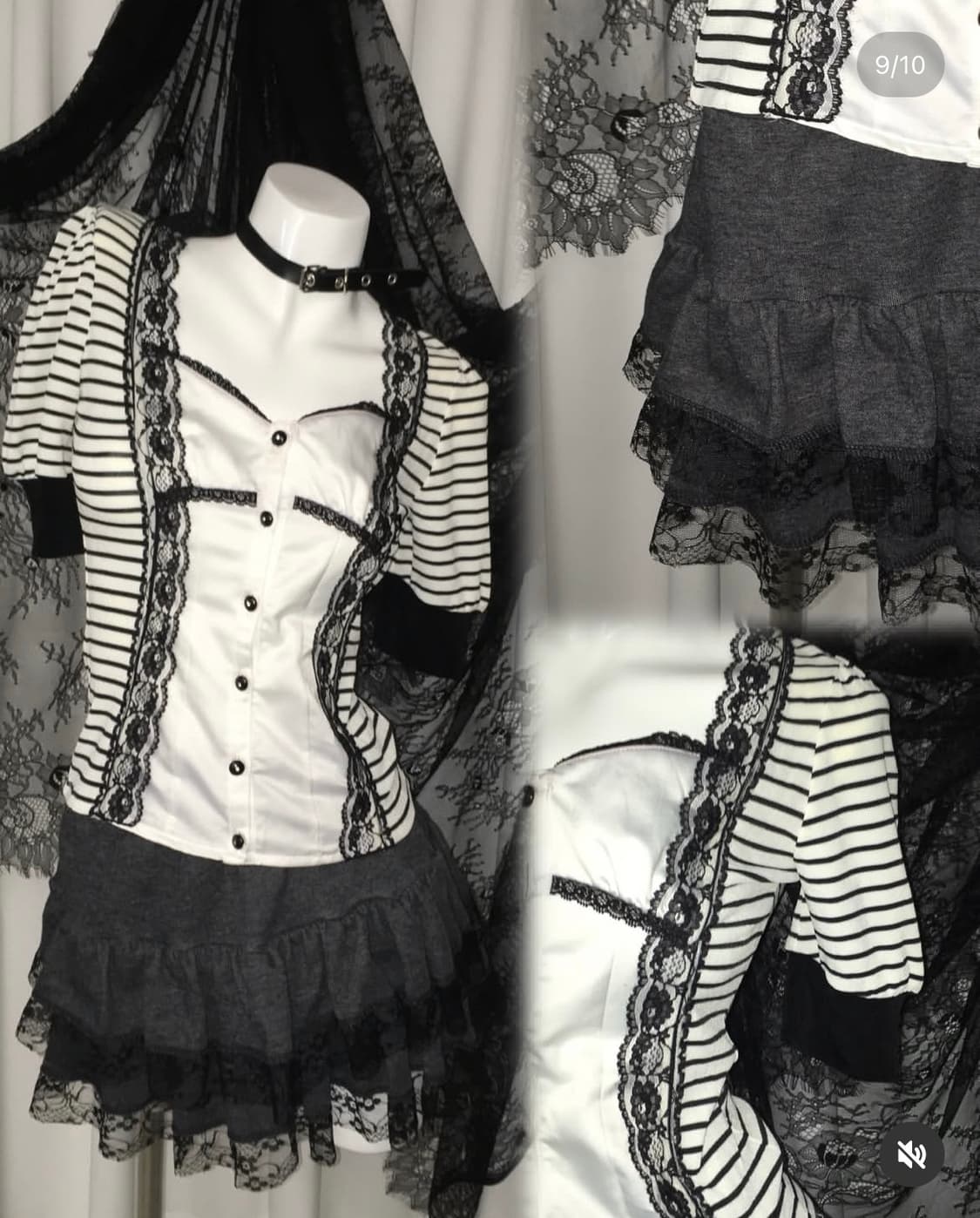 세실맥비 레이스 로걀 탑 빈티지 갸루 히메 오네 라떼 달천 레이어룸 상품이미지1