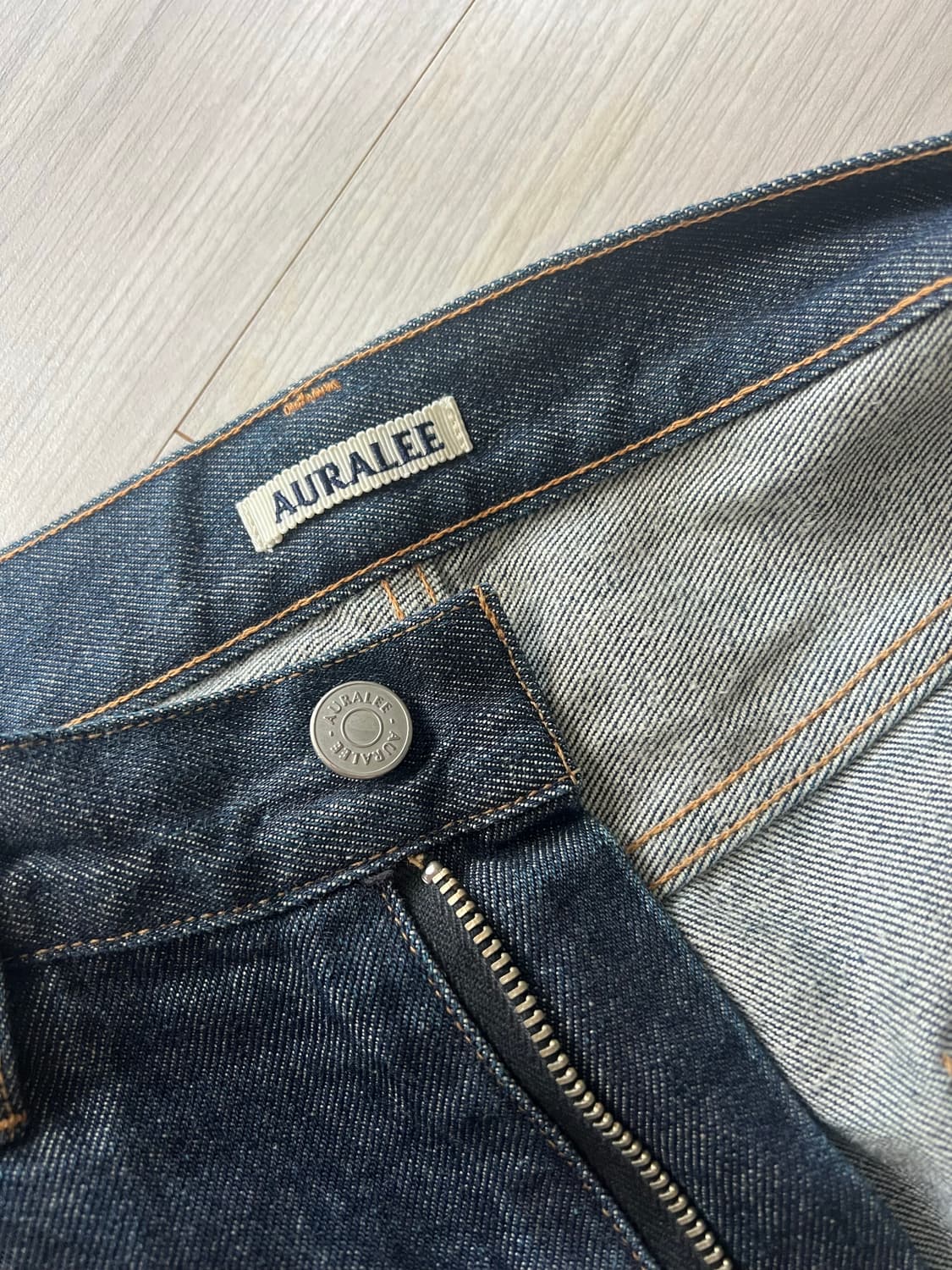 오라리 하드 트위스트  데님 와이드 인디고 34사이즈 상품이미지2