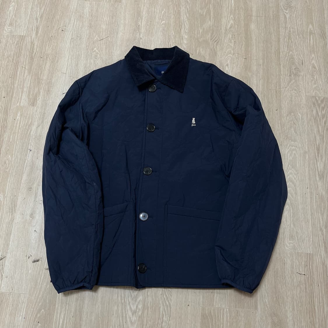 예일 로고 자수 코듀로이 카라 퀄팅자켓 [네이비] L/100 상품이미지1
