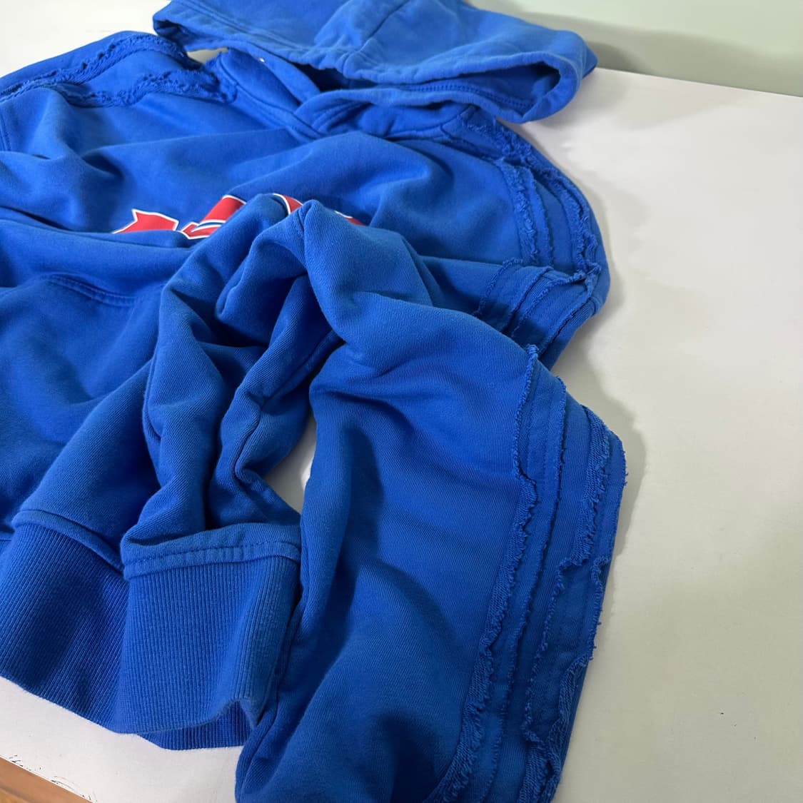 OS 널디 오버핏 블루 그런지 스웻후드 상품이미지4