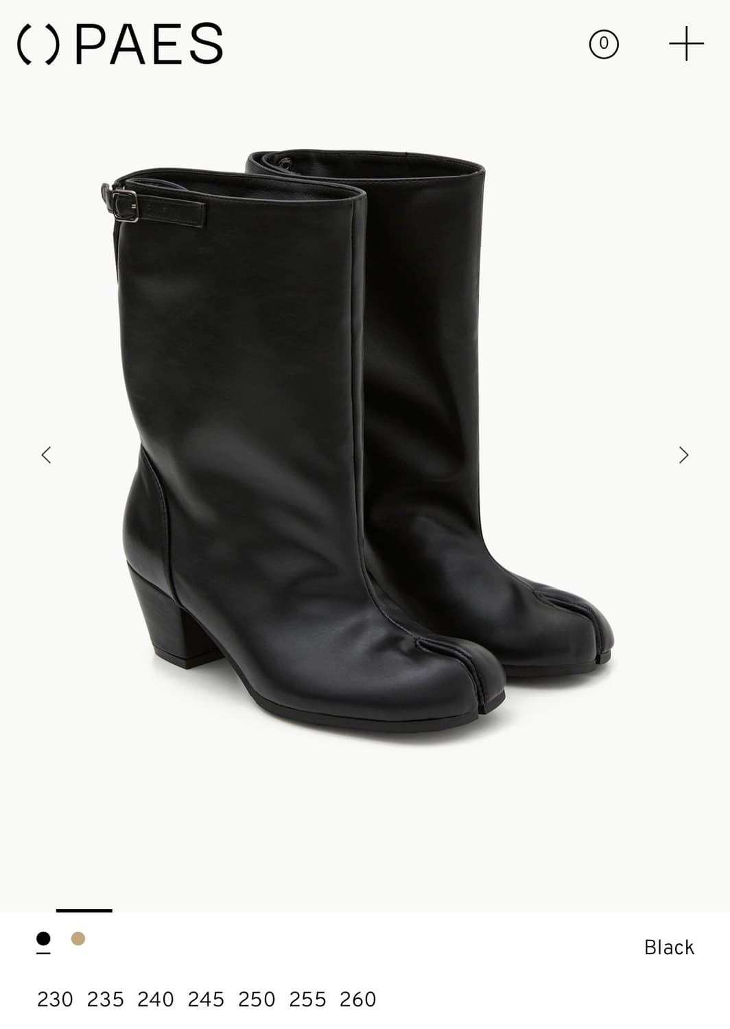 paes 페이즈) Wide Buckle Tabi Boots / Black 상품이미지5