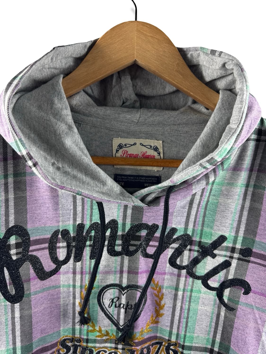 JPN Y2K 체크 레터링 반팔 후디2151 상품이미지3